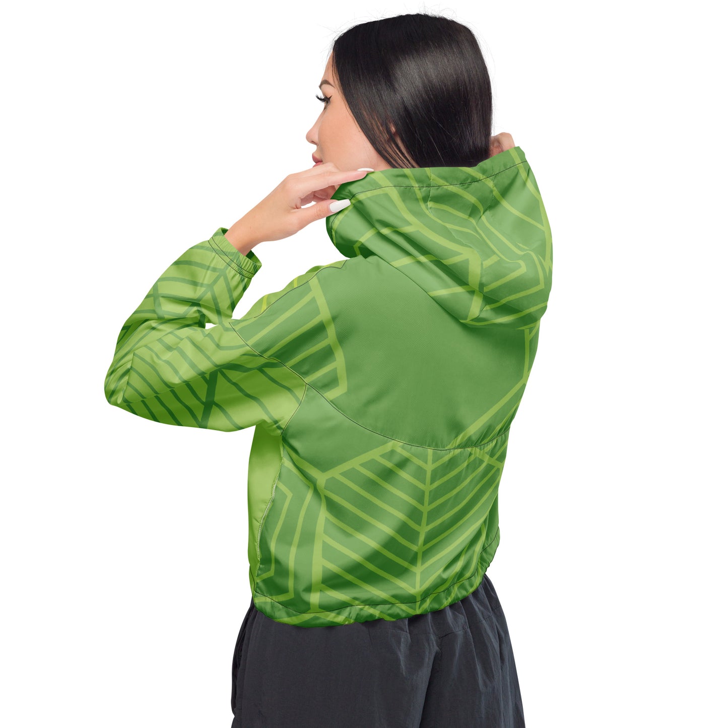 Angles (Green) - Cropped Windbreaker