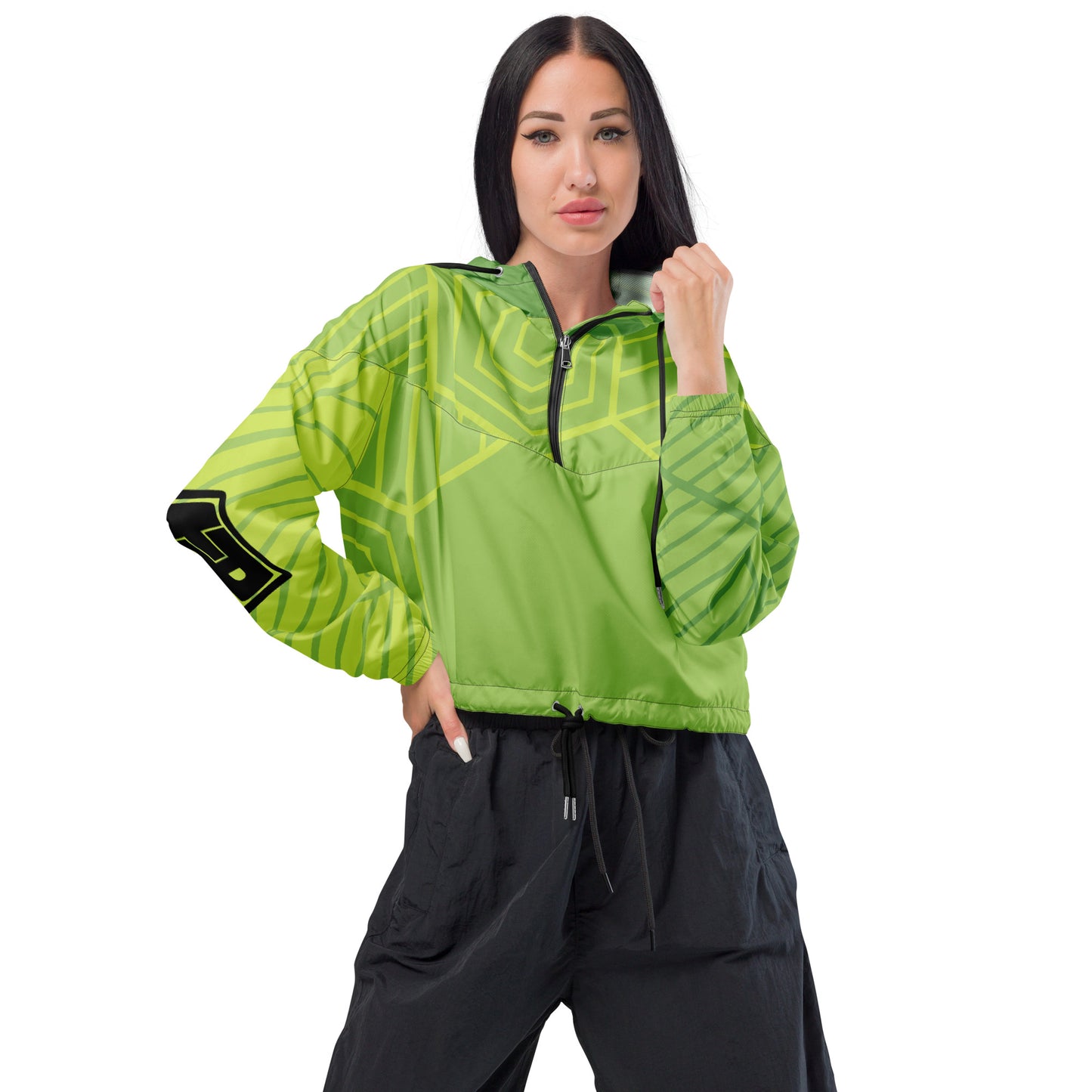 Angles (Green) - Cropped Windbreaker