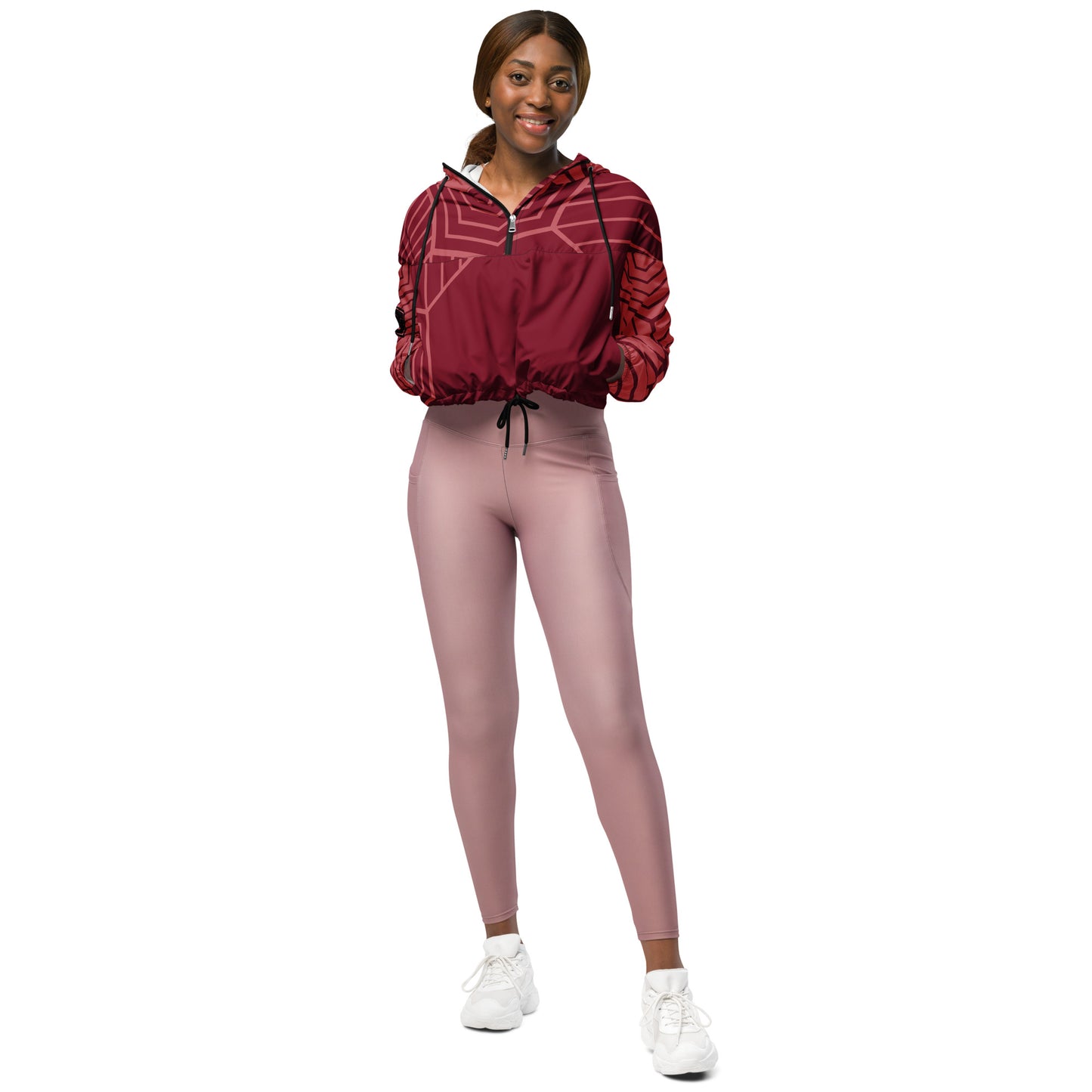 ANGLES (Red) - Cropped Windbreaker